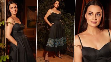 Dia Mirza Is the Epitome of Grace in This Classic Black Dress With Embroidered Details! View Bheed Actress’ Stunning New Pics